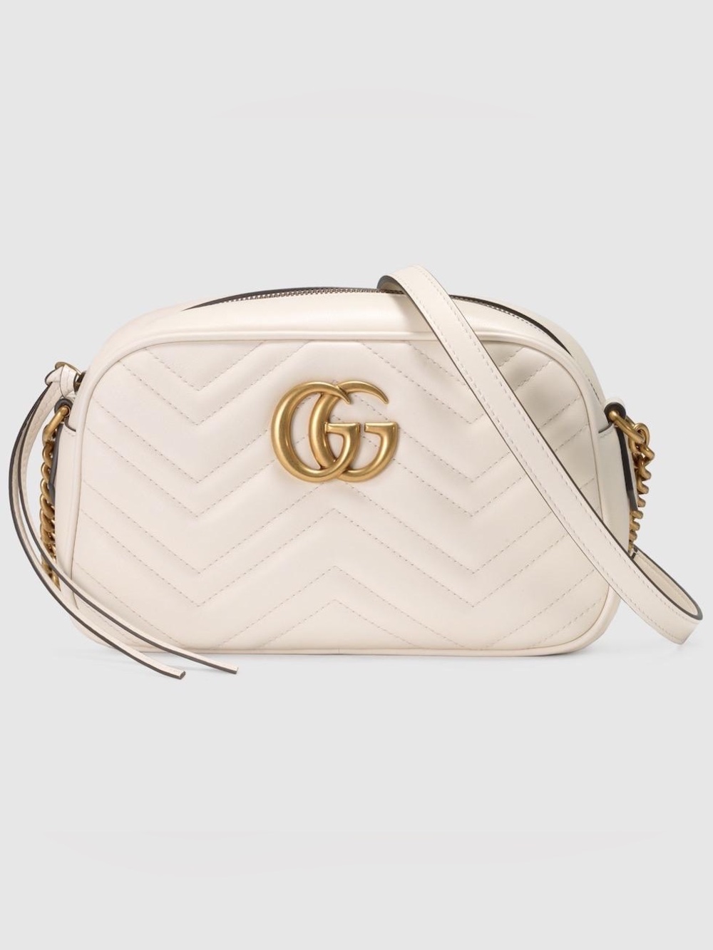 Gucci Matelassé GG Marmont Crossbody Bag with Gold Hardware Ivory color